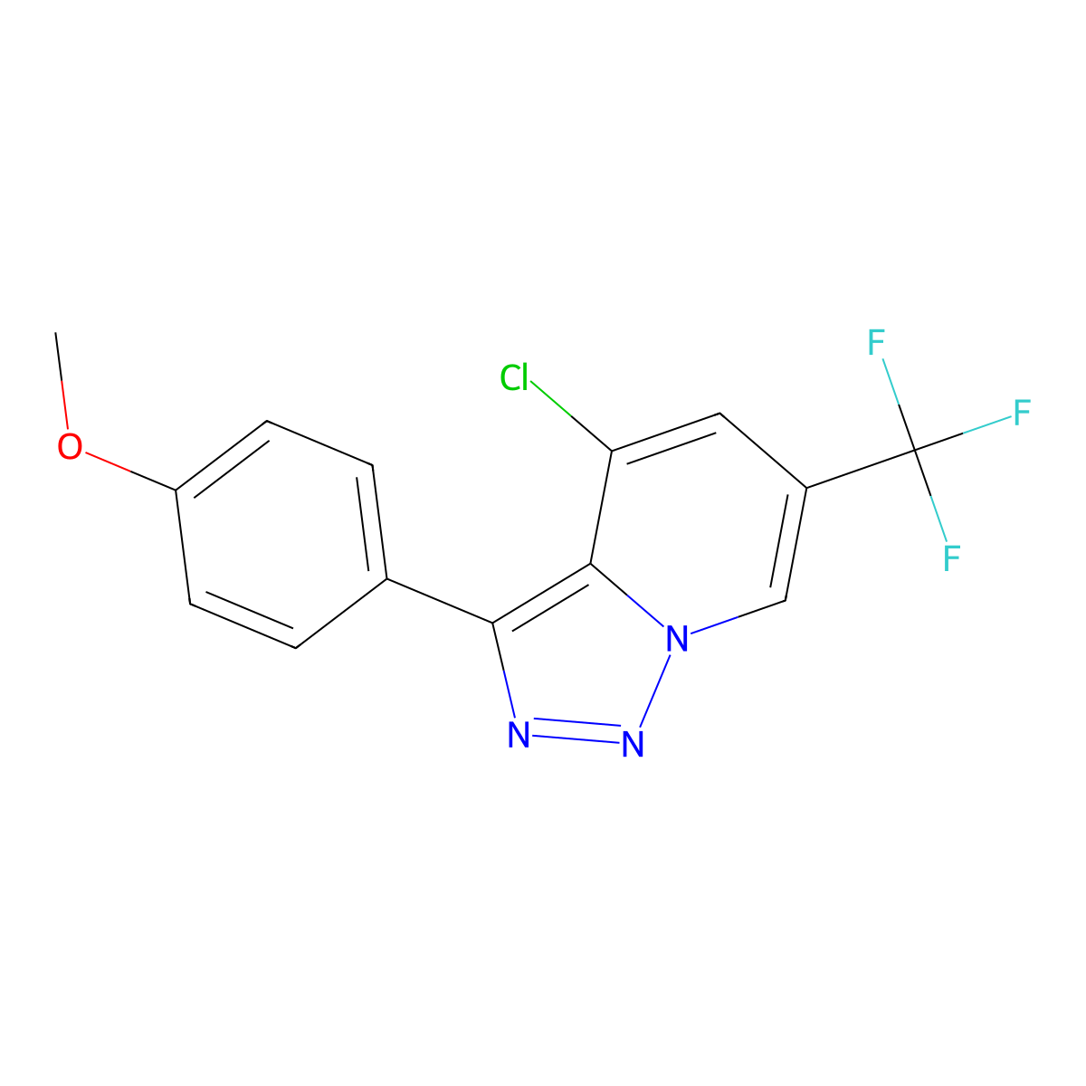 4-Chloro-3-(4-methoxyphenyl)-6-(trifluoromethyl)-[1,2,3]triazolo[1,5-a]pyridine molecular structure, CAS 1400872-35-6