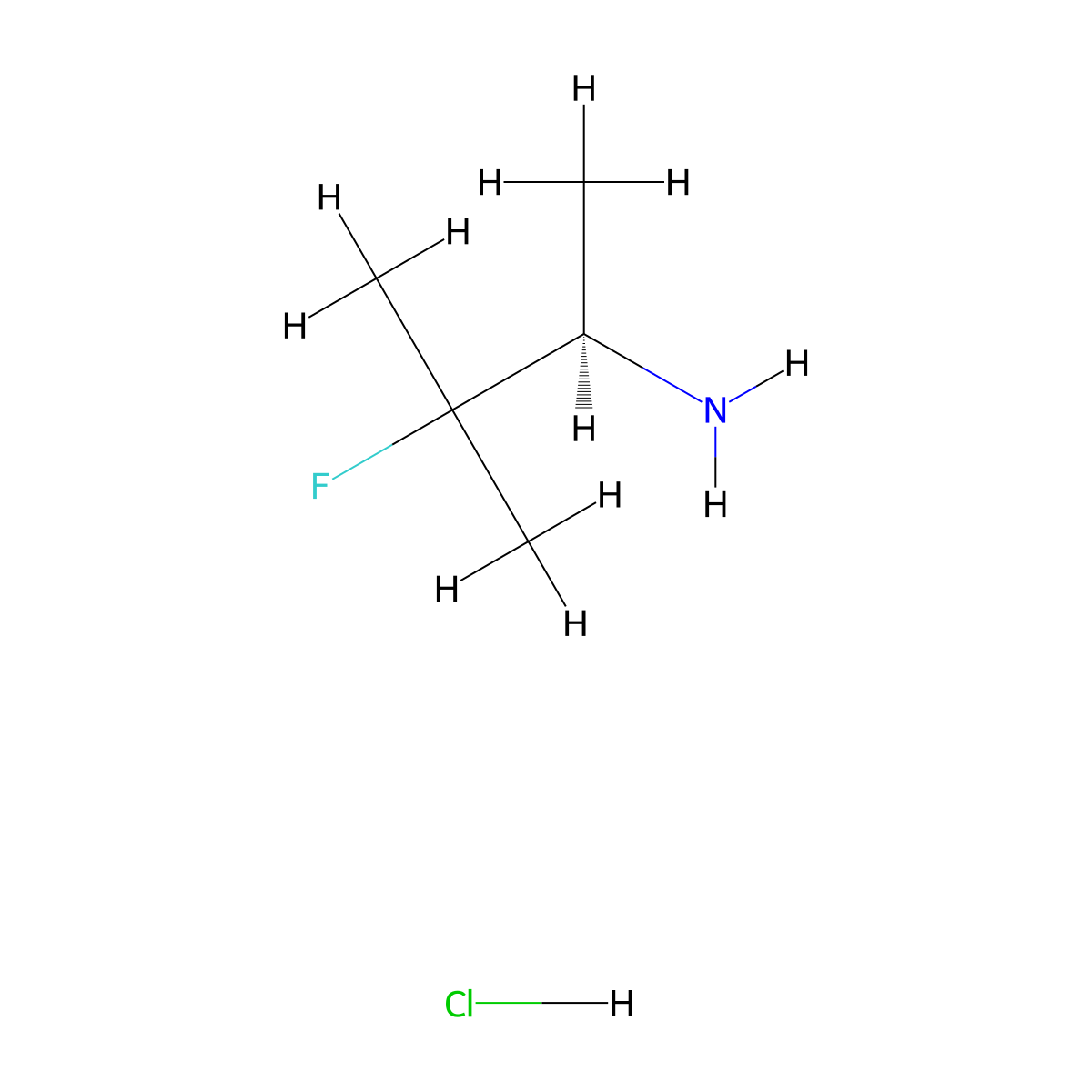 (2R)-3-fluoro-3-methylbutan-2-amine hydrochloride molecular structure, CAS 1400877-45-3