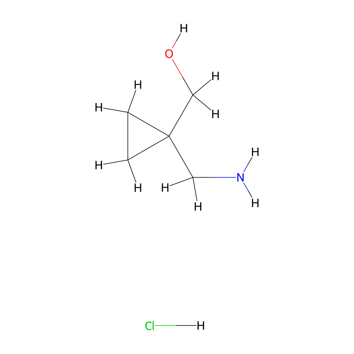 [1-(Aminomethyl)cyclopropyl]methanol;hydrochloride molecular structure, CAS 1400877-64-6