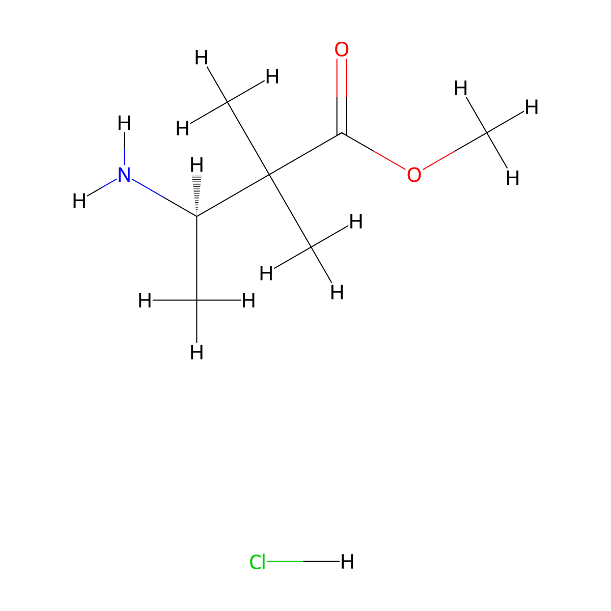 methyl (3R)-3-amino-2,2-dimethylbutanoate hydrochloride molecular structure, CAS 1400877-87-3