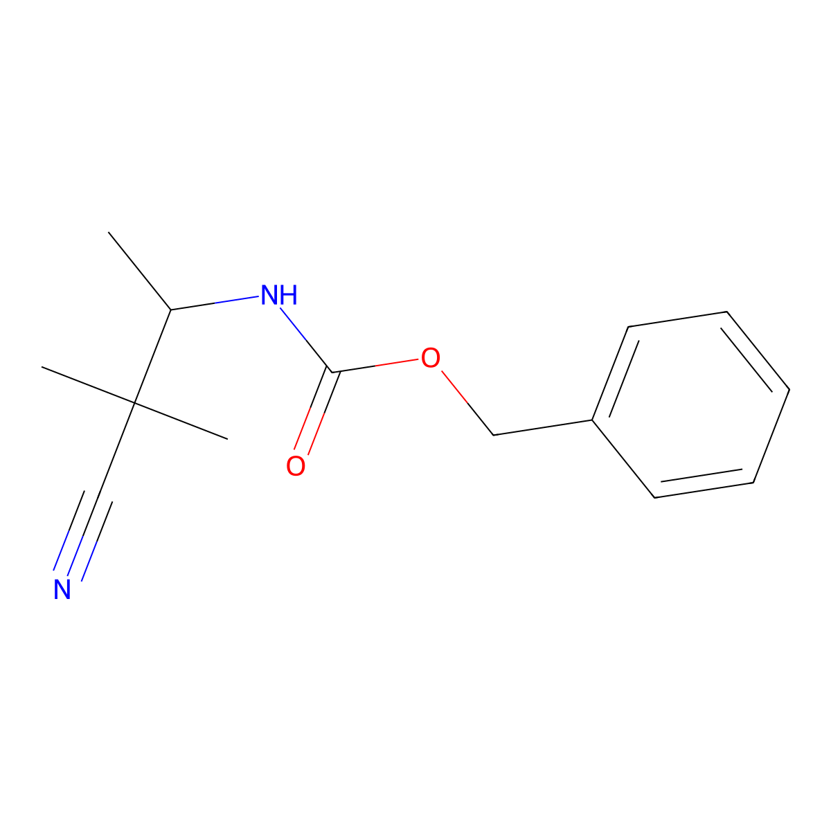 benzyl N-[(2R)-1-cyano-1,1-dimethylpropan-2-yl]carbamate molecular structure, CAS 1400878-09-2