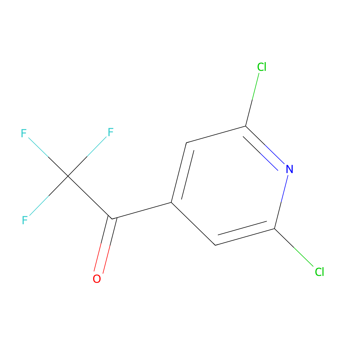 1-(2,6-Dichloropyridin-4-yl)-2,2,2-trifluoroethan-1-one molecular structure, CAS 1400879-84-6