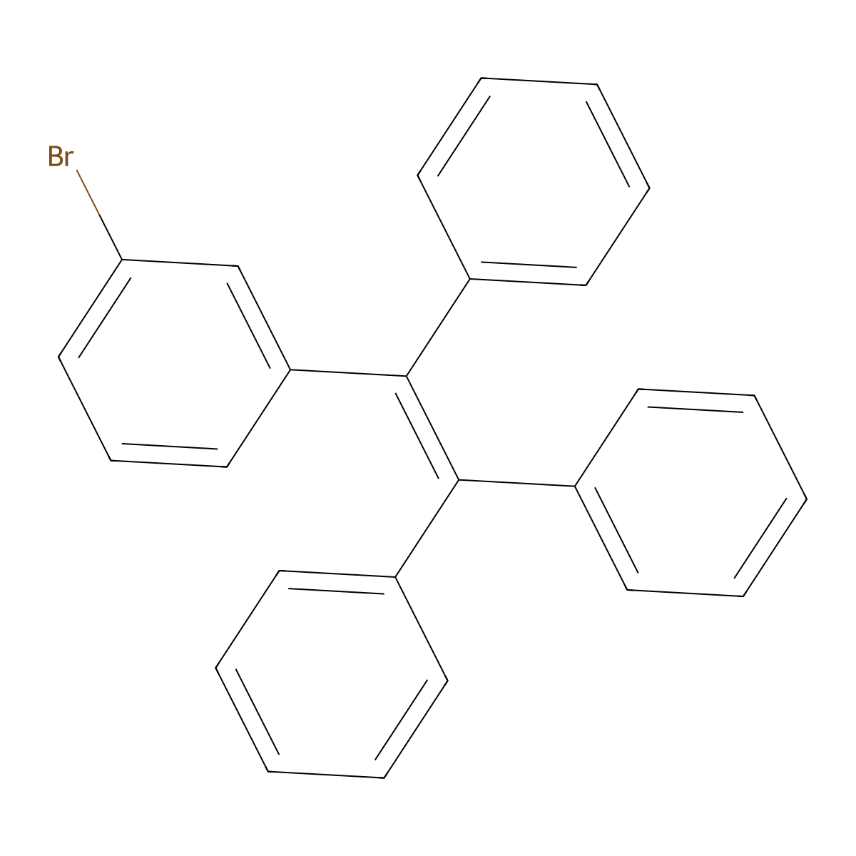 (2-(3-Bromophenyl)ethene-1,1,2-triyl)tribenzene molecular structure, CAS 1400890-62-1