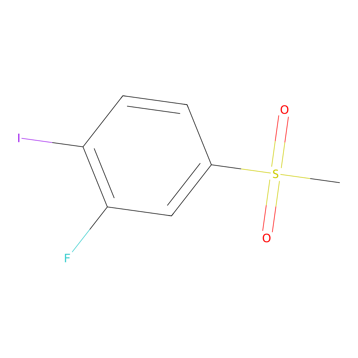 2-Fluoro-1-iodo-4-(methylsulfonyl)benzene molecular structure, CAS 1400907-62-1