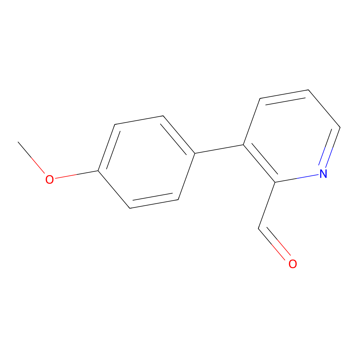 3-(4-Methoxyphenyl)picolinaldehyde molecular structure, CAS 1400914-84-2