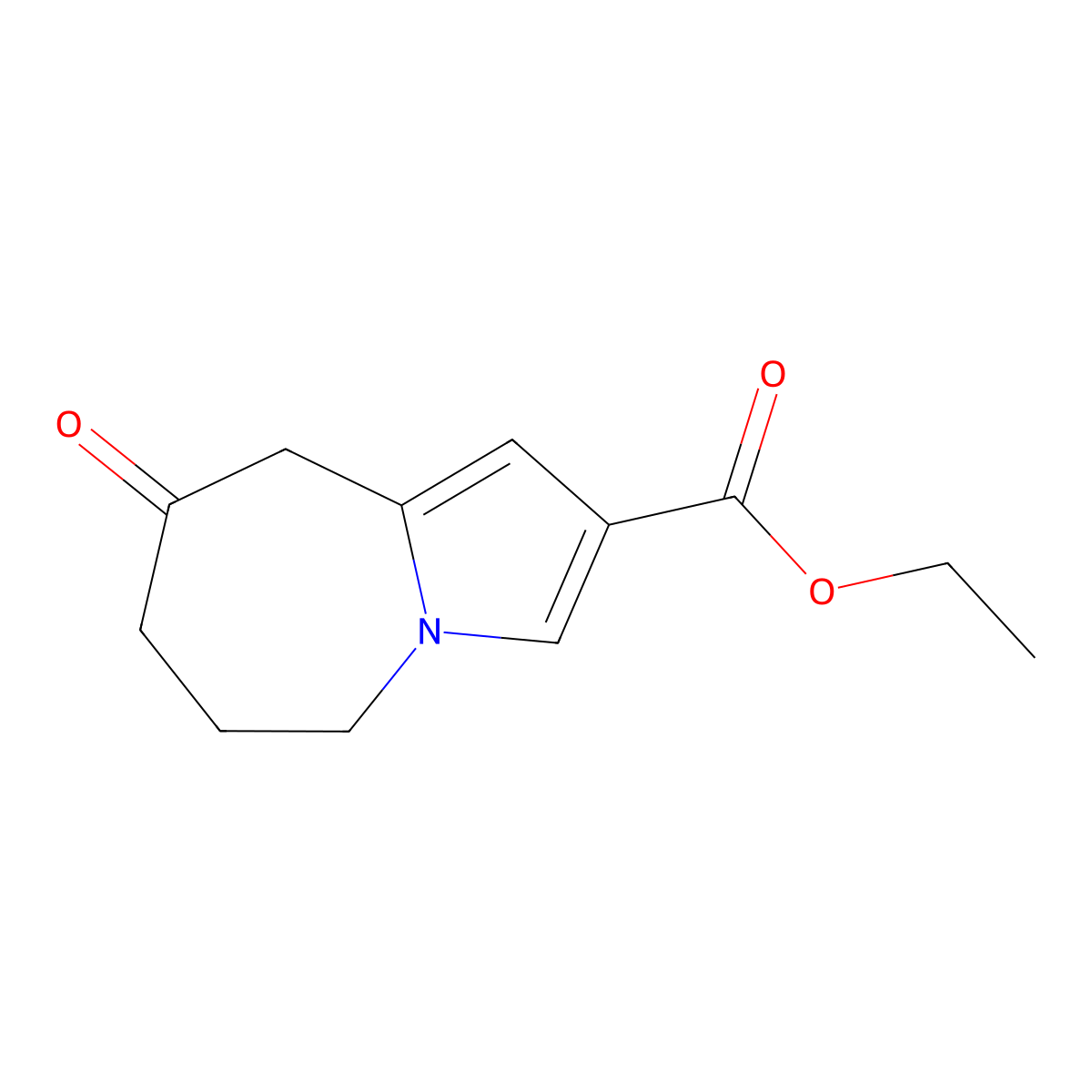 Ethyl 8-oxo-5,6,7,9-tetrahydropyrrolo[1,2-a]azepine-2-carboxylate molecular structure, CAS 1400927-61-8