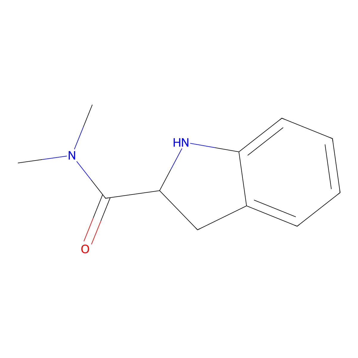N,N-Dimethylindoline-2-carboxamide molecular structure, CAS 1400928-14-4