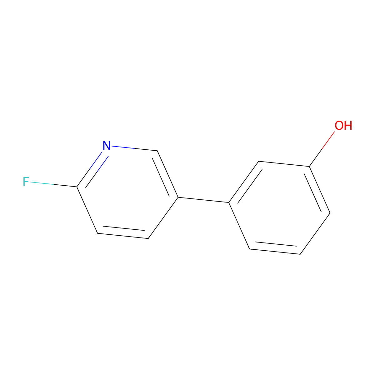 3-(6-Fluoropyridin-3-yl)phenol molecular structure, CAS 1400975-00-9