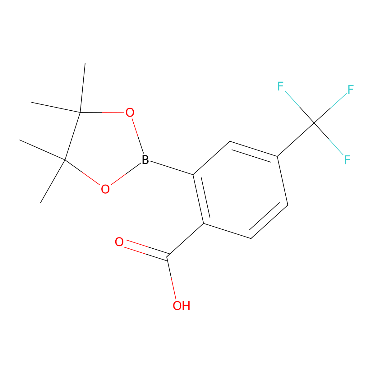 2-(Tetramethyl-1,3,2-dioxaborolan-2-yl)-4-(trifluoromethyl)benzoic acid molecular structure, CAS 1400976-18-2