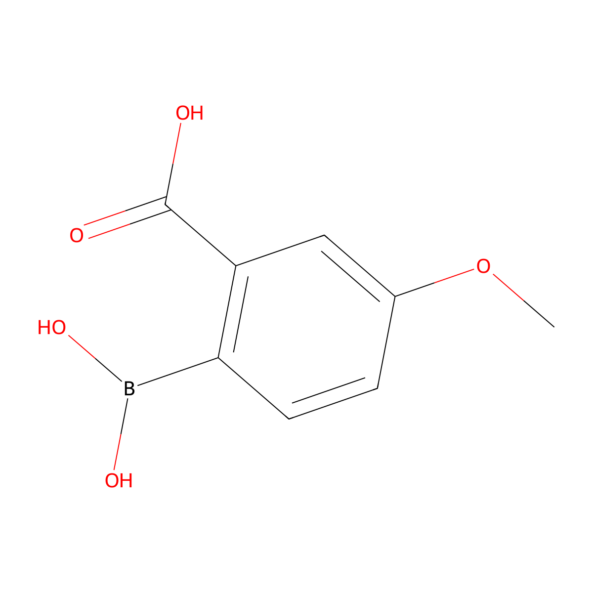 2-Borono-5-methoxybenzoic acid molecular structure, CAS 1400976-19-3