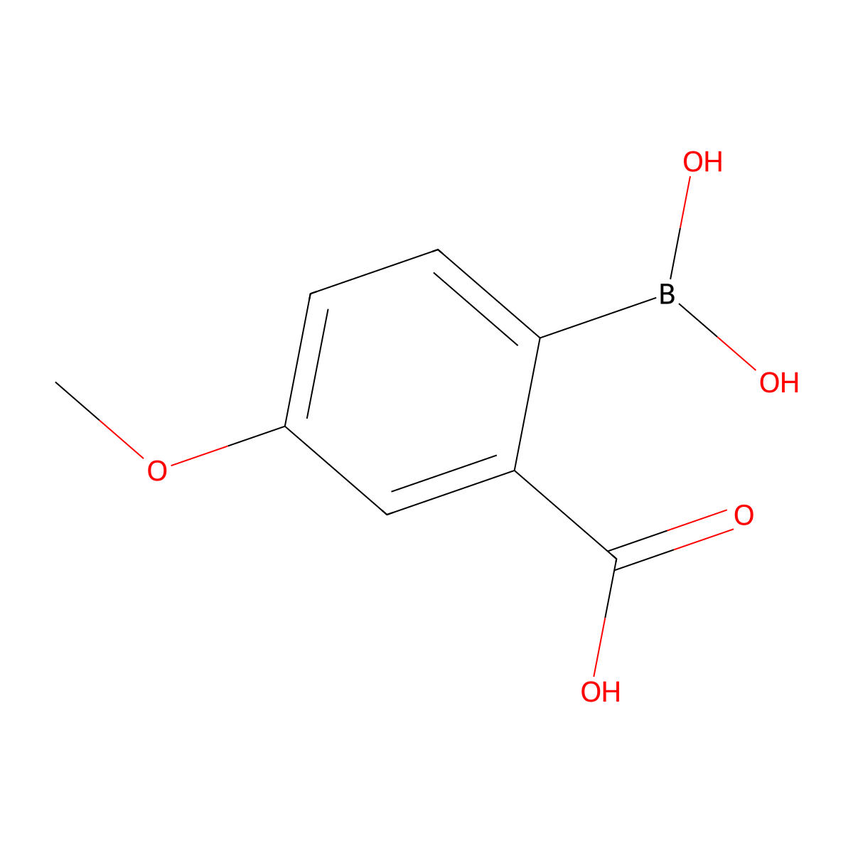 2-Borono-5-methoxybenzoic acid molecular structure, CAS 1400976-19-3