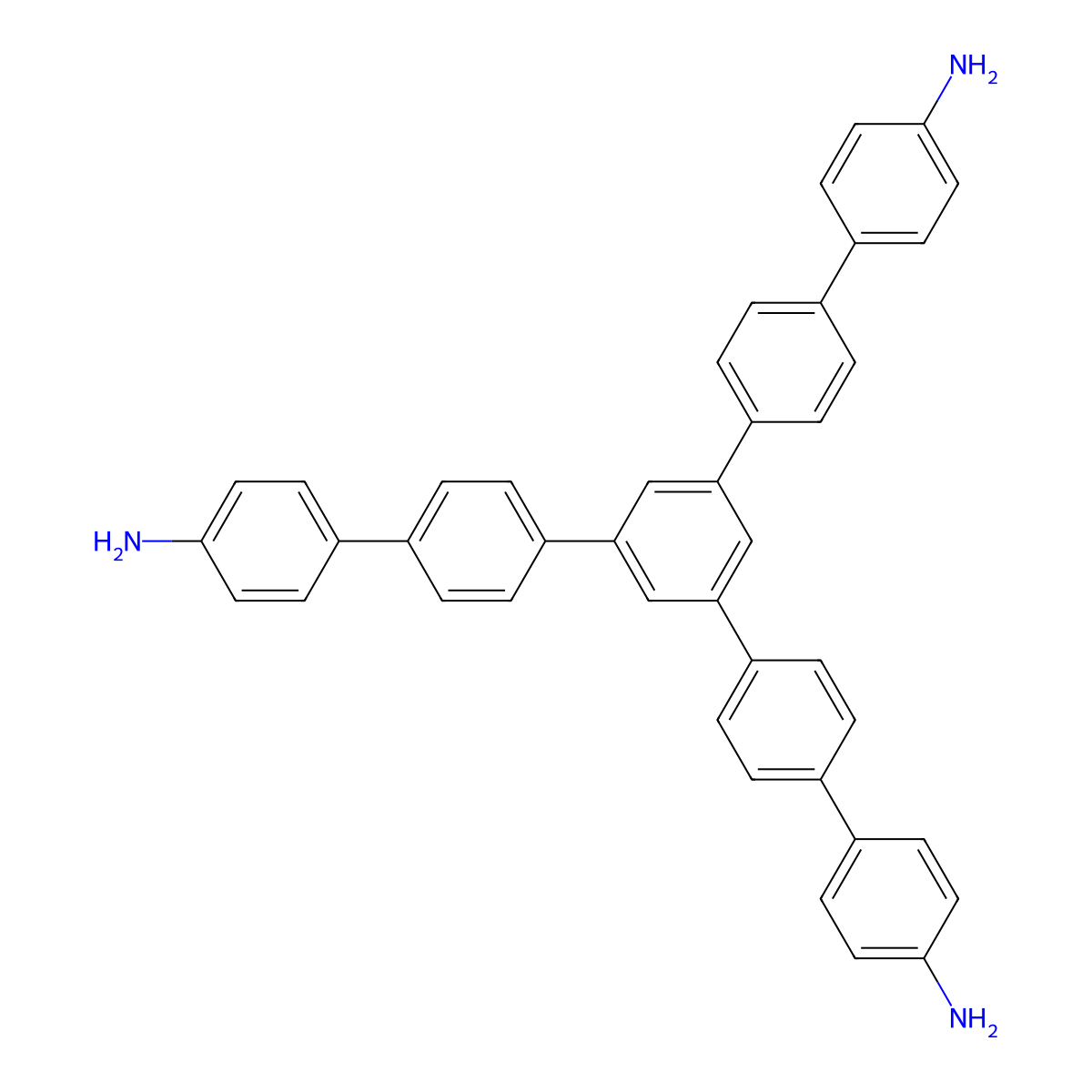 1,3,5-Tris[4-amino(1,1-biphenyl-4-yl)]benzene molecular structure, CAS 1400987-00-9