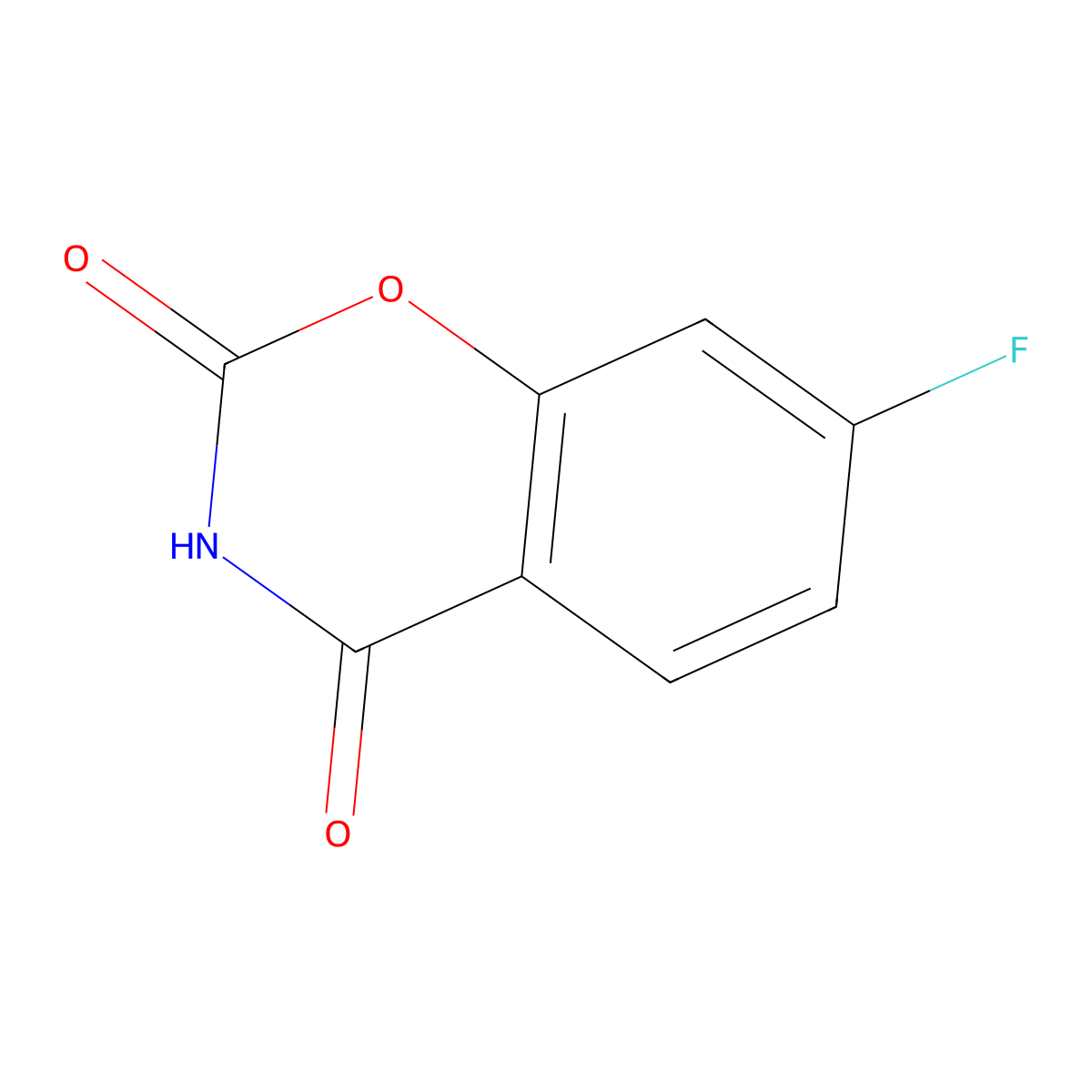 7-Fluoro-3,4-dihydro-2H-1,3-benzoxazine-2,4-dione molecular structure, CAS 1400990-47-7