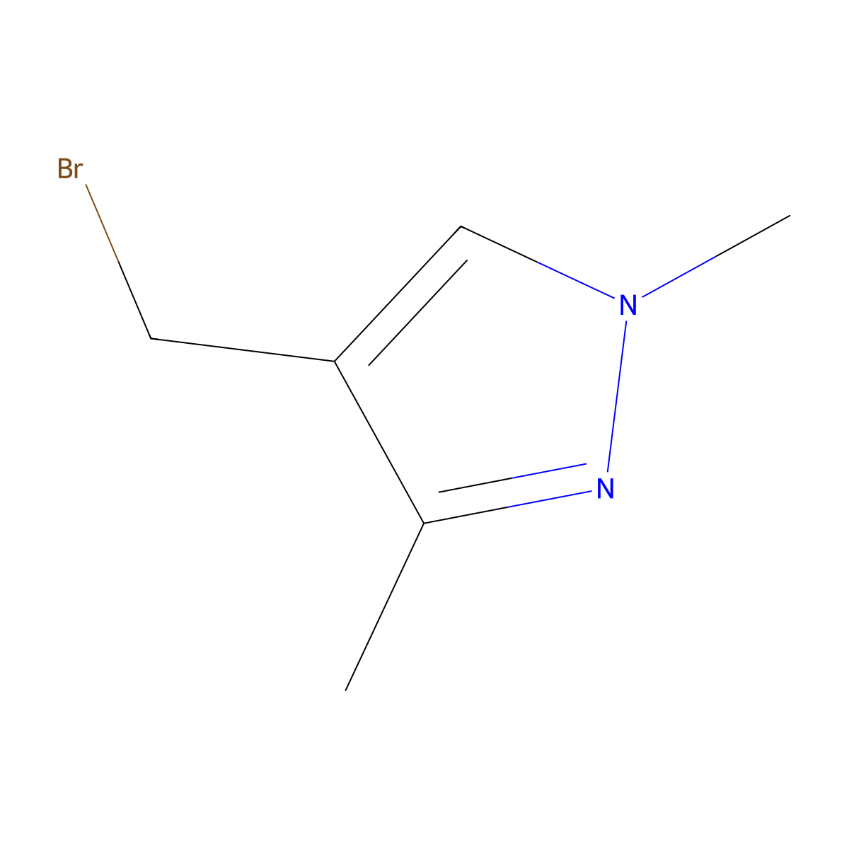 4-(bromomethyl)-1,3-dimethyl-1H-pyrazole molecular structure, CAS 1400991-43-6