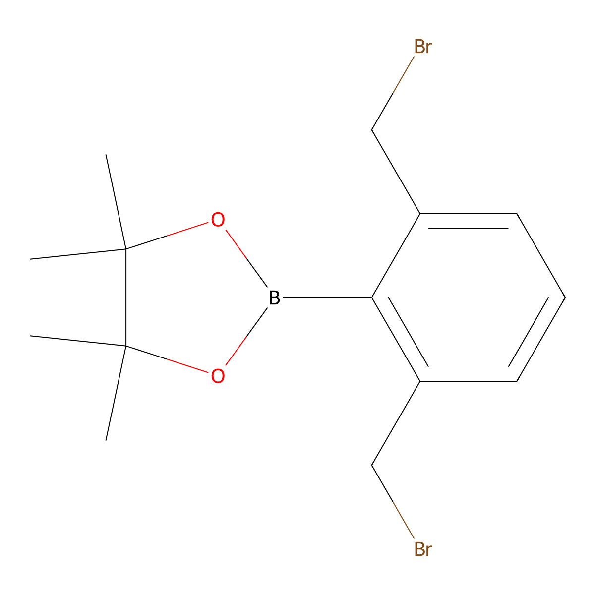 2-[2,6-Bis(bromomethyl)phenyl]-4,4,5,5-tetramethyl-1,3,2-dioxaborolane molecular structure, CAS 1400994-13-9