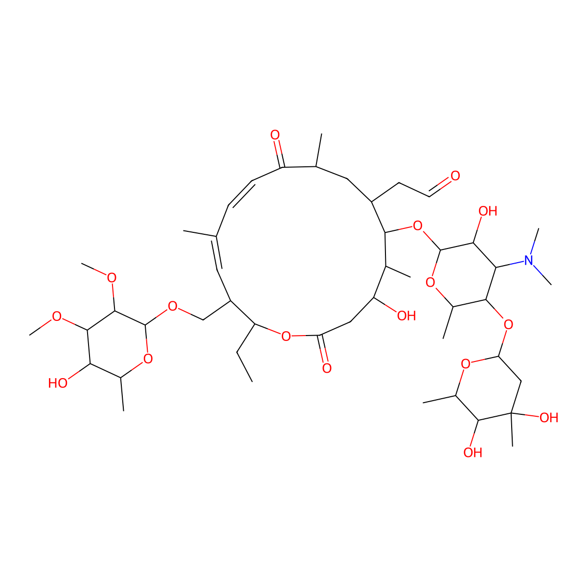 Tylosin molecular structure, CAS 1401-69-0