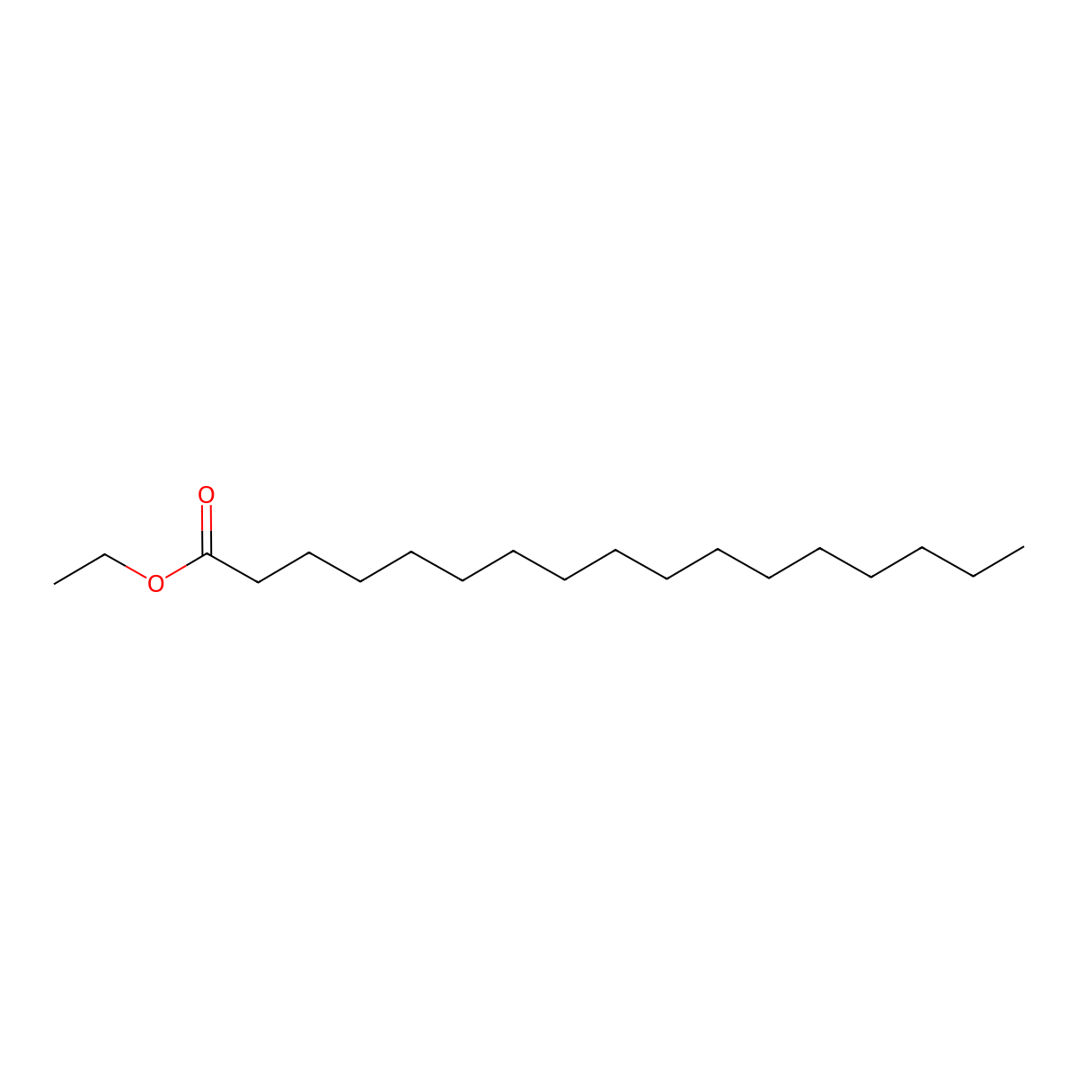 Ethyl heptadecanoate molecular structure, CAS 14010-23-2