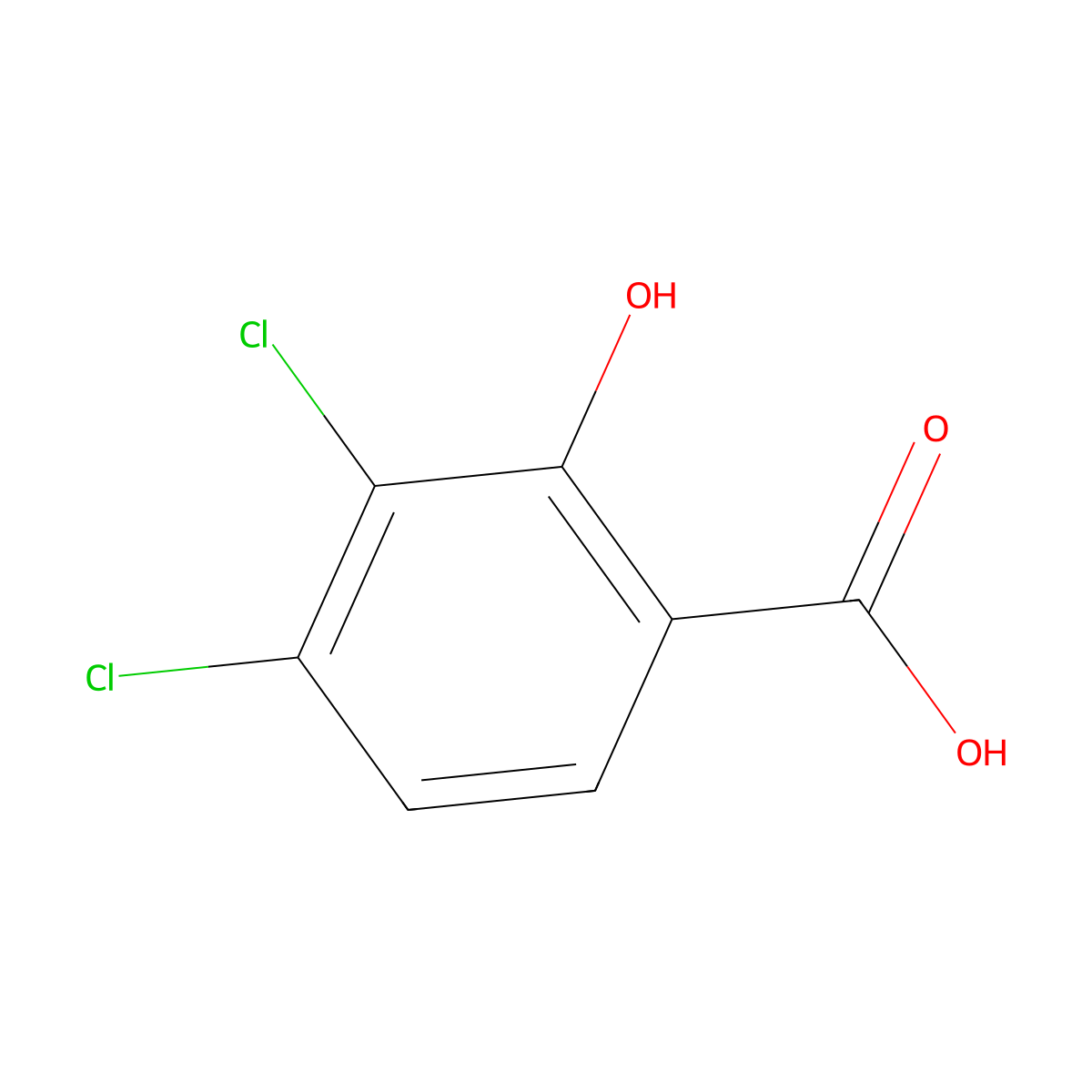 3,4-Dichloro-2-hydroxybenzoic acid molecular structure, CAS 14010-45-8