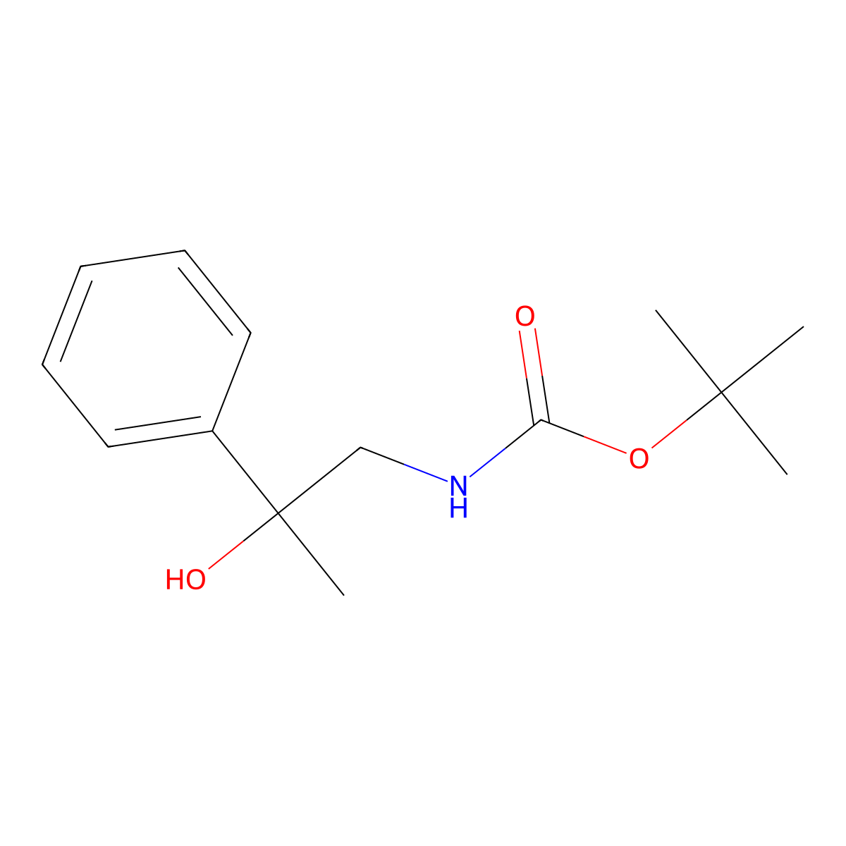 tert-butyl N-(2-hydroxy-2-phenylpropyl)carbamate molecular structure, CAS 1401003-93-7