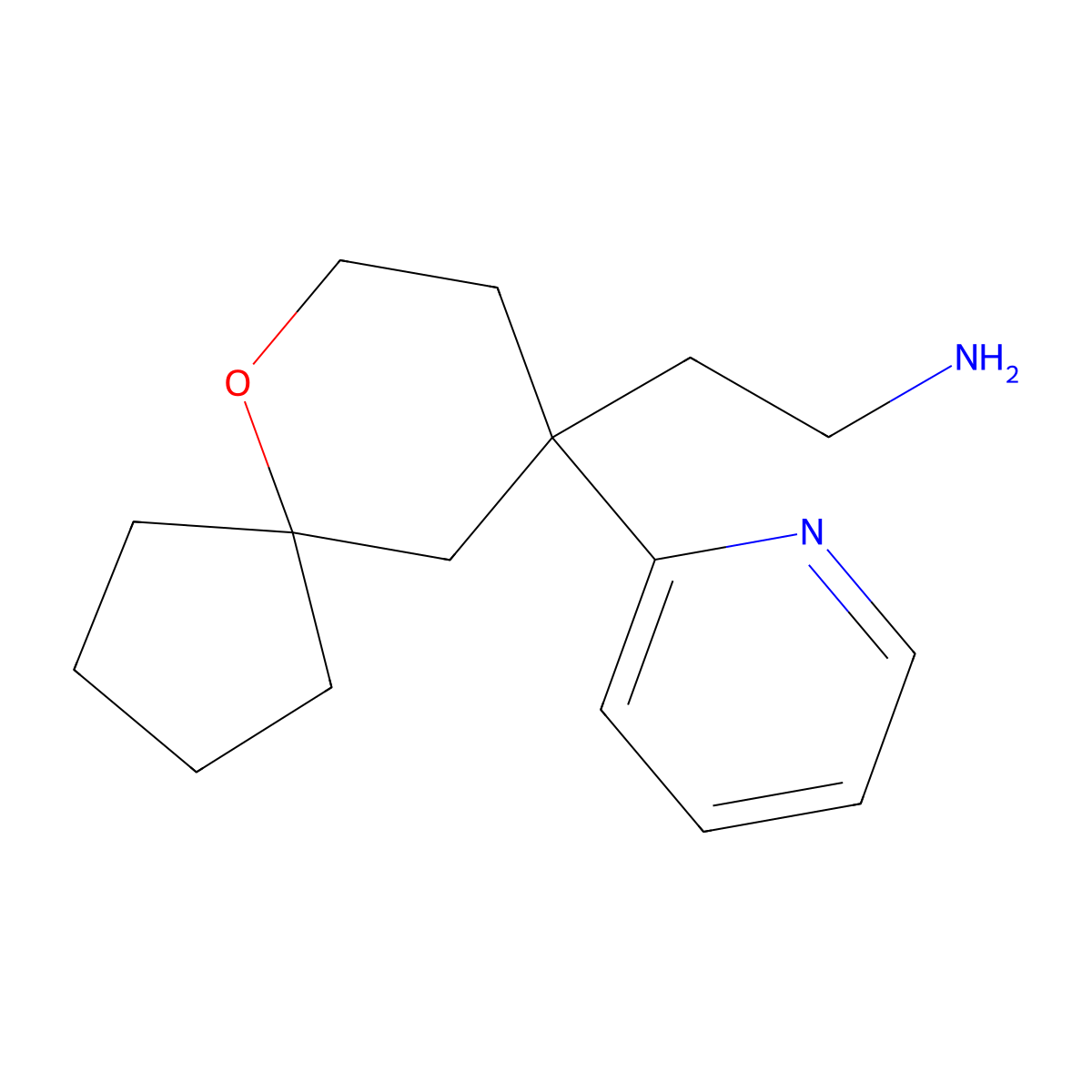 2-(9-(Pyridin-2-YL)-6-oxaspiro[4.5]decan-9-YL)ethanamine molecular structure, CAS 1401026-78-5