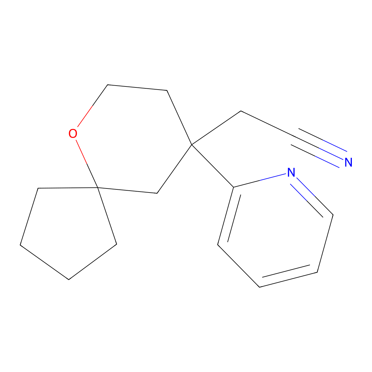2-(9-(Pyridin-2-yl)-6-oxaspiro[4.5]decan-9-yl)acetonitrile molecular structure, CAS 1401031-37-5