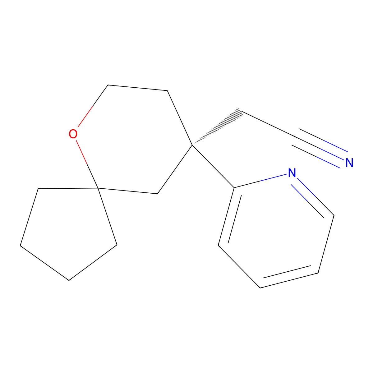 (R)-2-(9-(Pyridin-2-yl)-6-oxaspiro[4.5]decan-9-yl)acetonitrile molecular structure, CAS 1401031-38-6