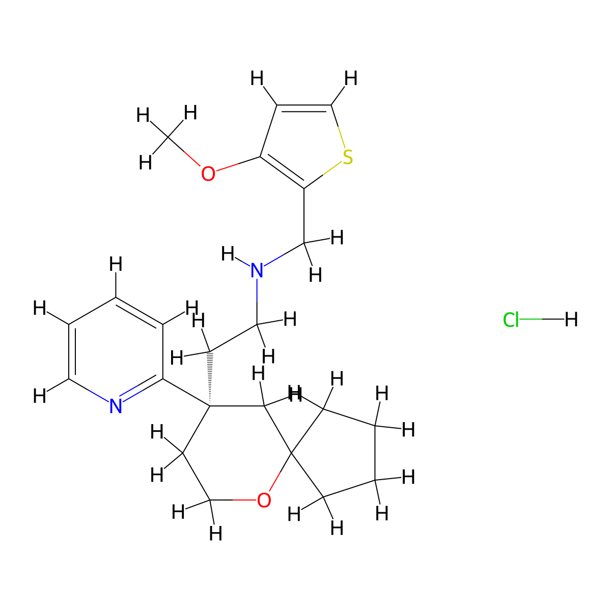 Oliceridine hydrochloride molecular structure, CAS 1401031-39-7