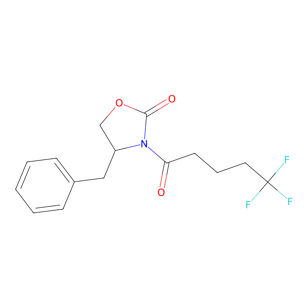 (4S)-4-benzyl-3-(5,5,5-trifluoropentanoyl)-1,3-oxazolidin-2-one molecular structure, CAS 1401065-46-0