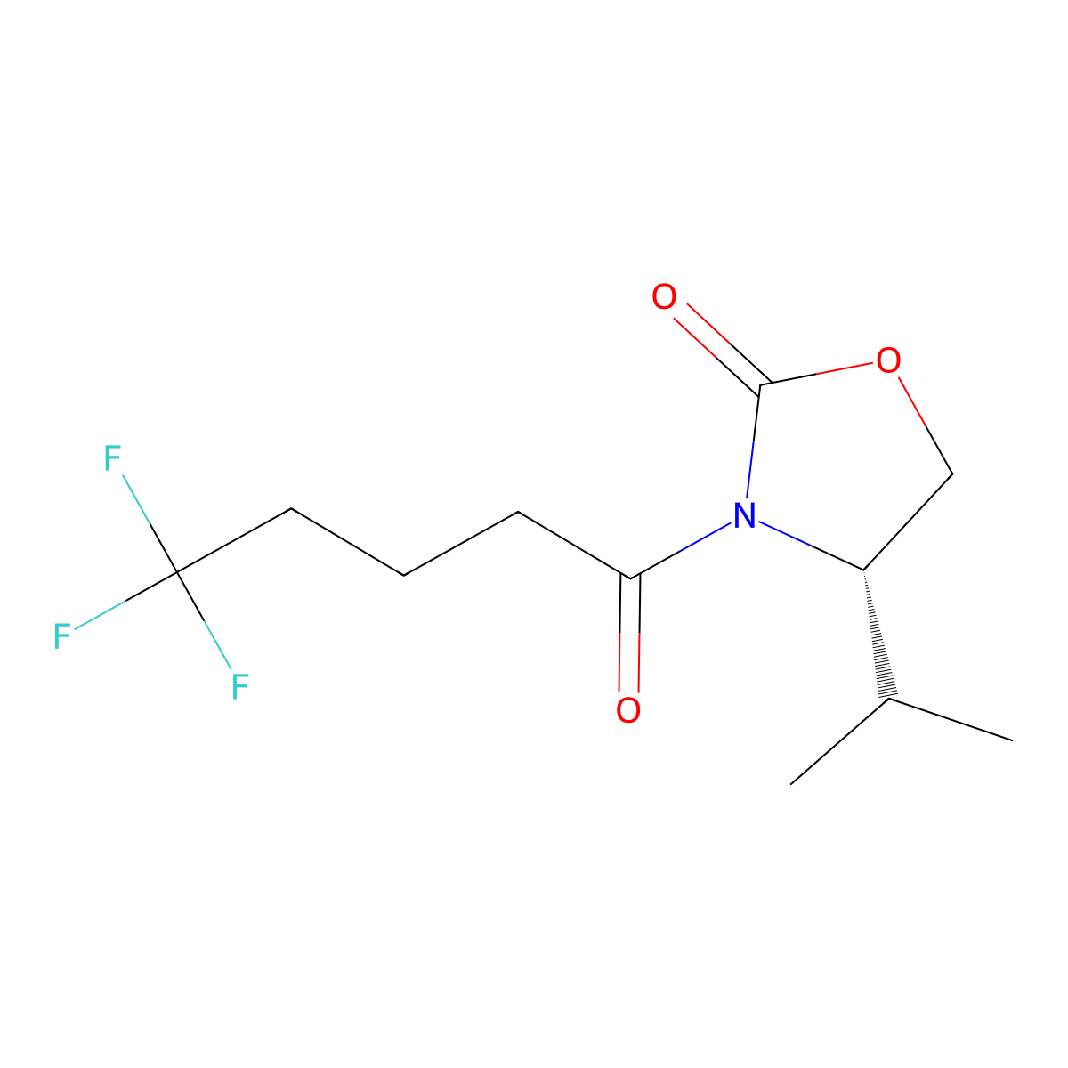 (4S)-4-(1-Methylethyl)-3-(5,5,5-trifluoro-1-oxopentyl)-2-oxazolidinone molecular structure, CAS 1401067-00-2