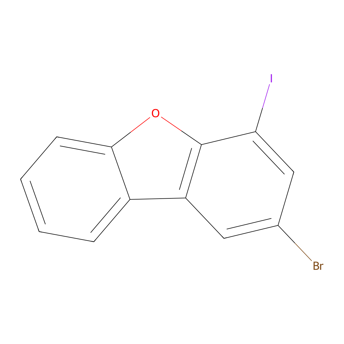 2-Bromo-4-iododibenzo[b,d]furan molecular structure, CAS 1401068-25-4