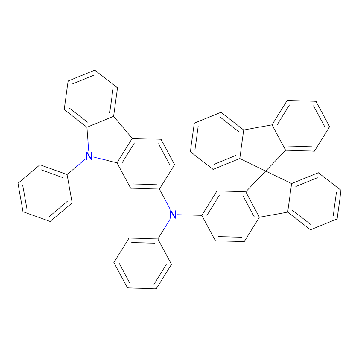 N-(9,9'-Spirobi[fluoren]-2-yl)-N,9-diphenyl-9H-carbazol-2-amine molecular structure, CAS 1401080-25-8