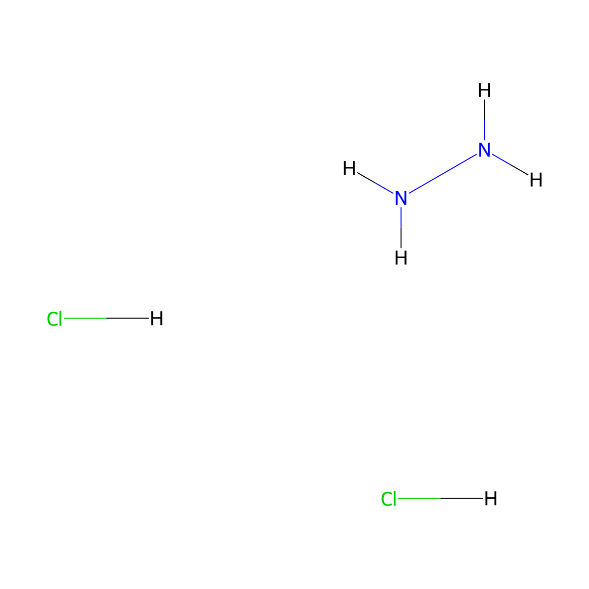 Hydrazine, dihydrochloride molecular structure, CAS 14011-37-1