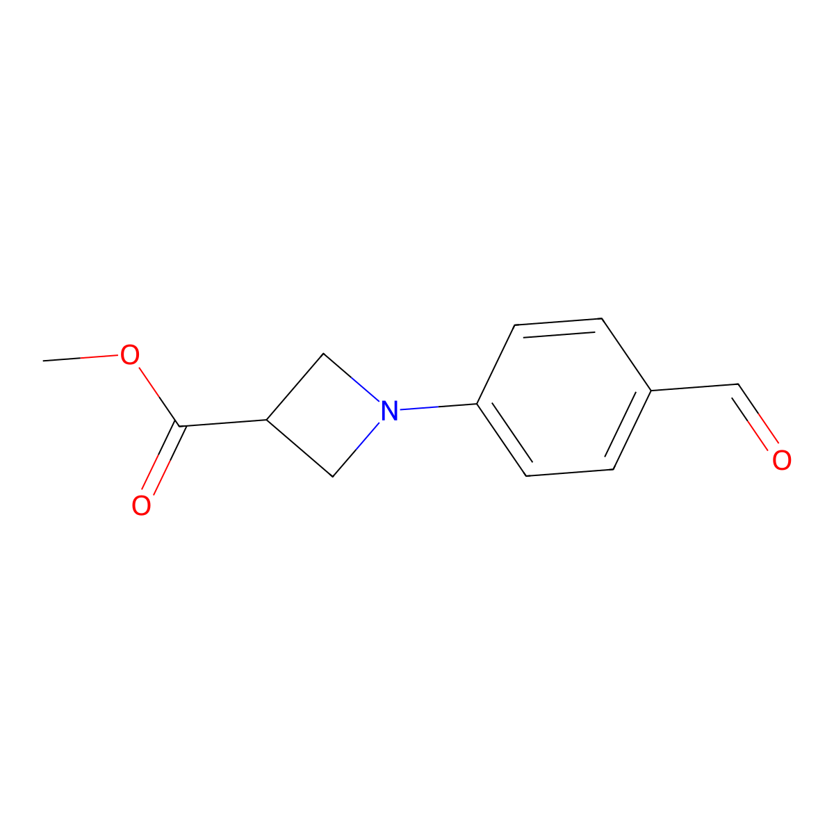Methyl 1-(4-formylphenyl)azetidine-3-carboxylate molecular structure, CAS 1401102-93-9