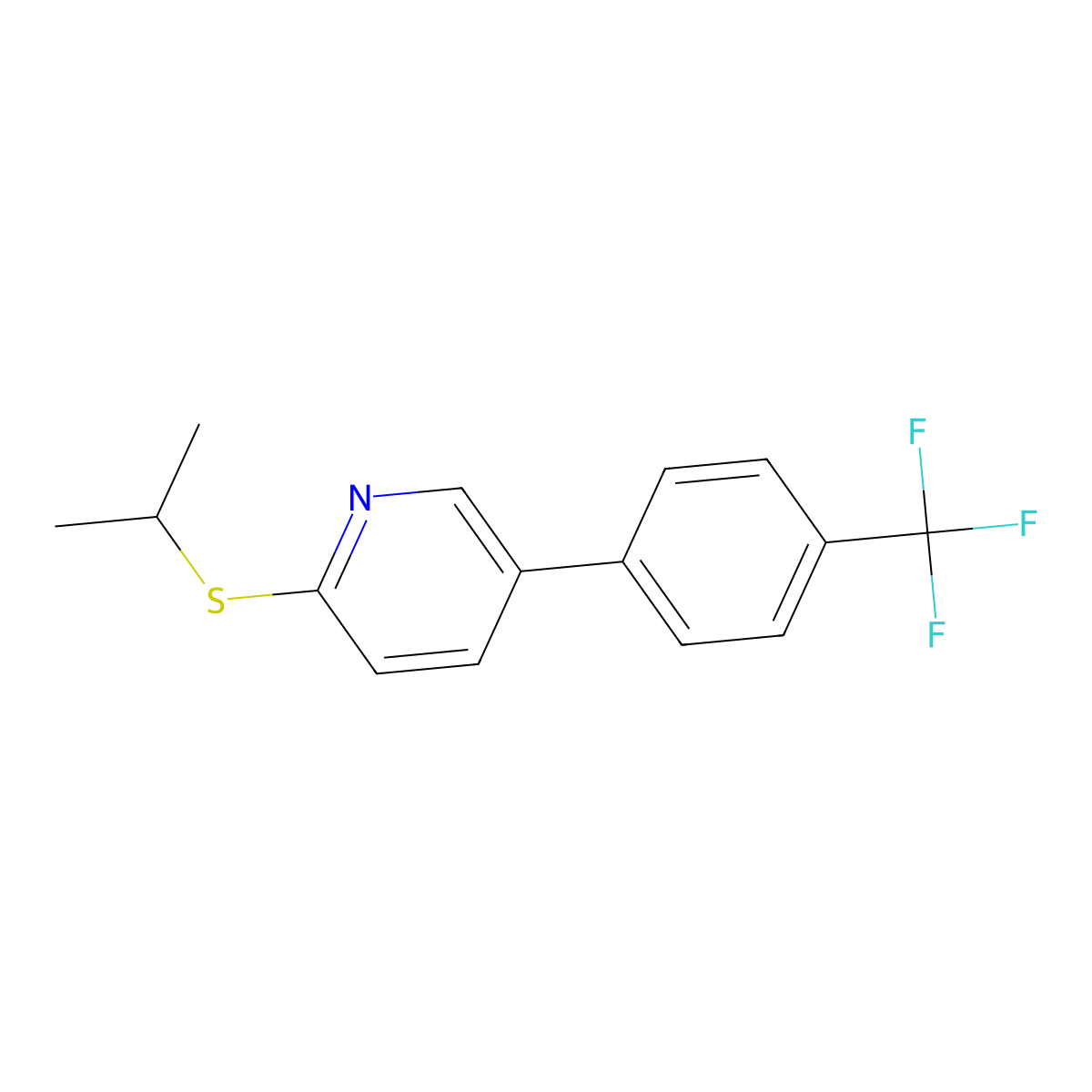 2-[(1-Methylethyl)thio]-5-[4-(trifluoromethyl)phenyl]pyridine molecular structure, CAS 1401106-52-2