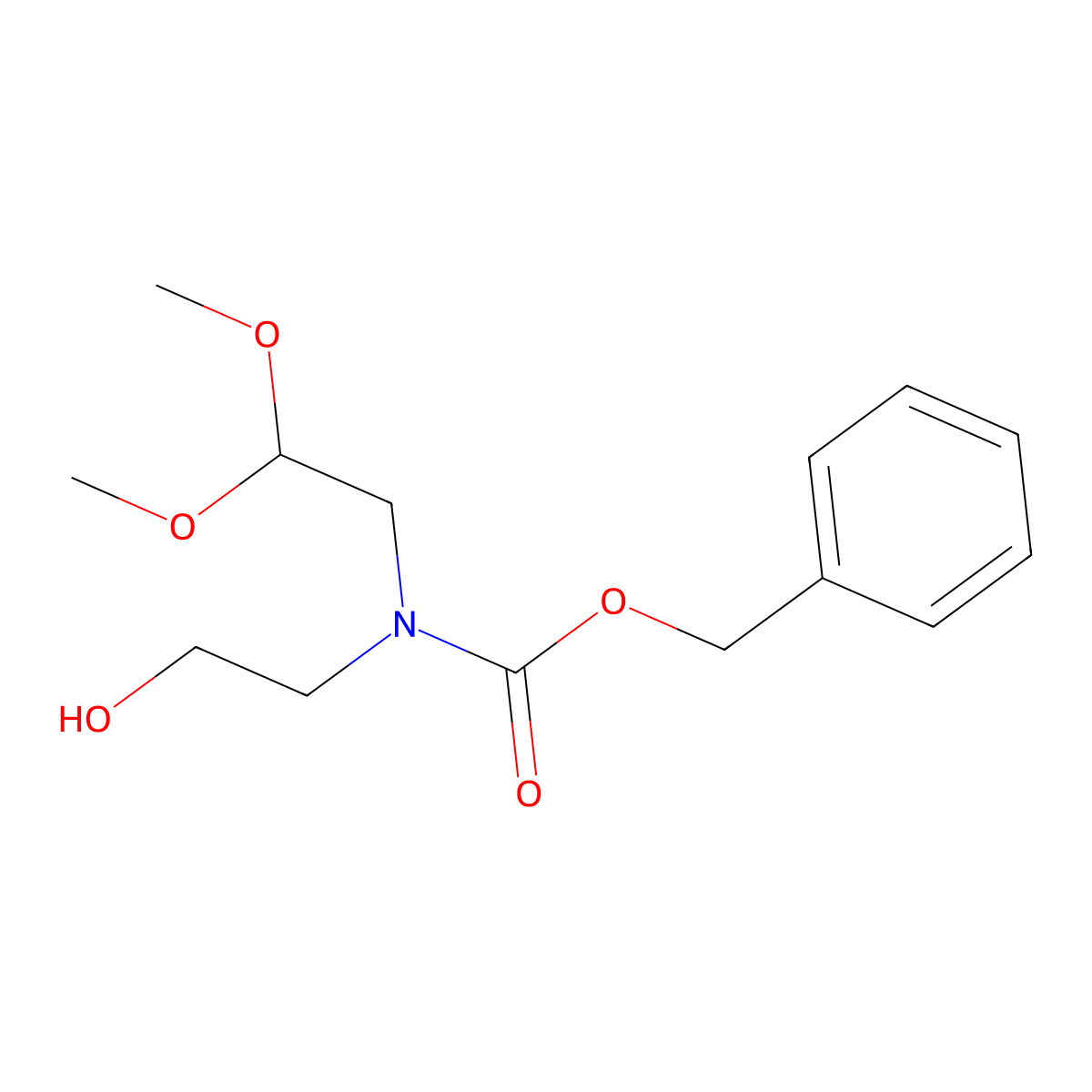 benzyl N-(2,2-dimethoxyethyl)-N-(2-hydroxyethyl)carbamate molecular structure, CAS 1401109-46-3