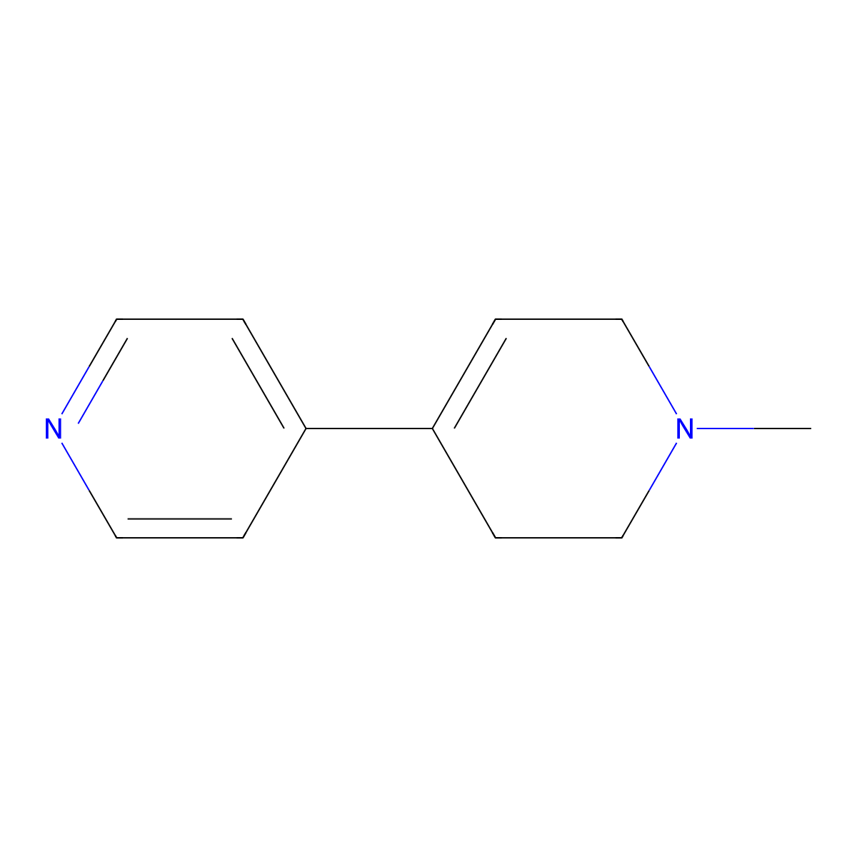4,4'-Bipyridine, 1,2,3,6-tetrahydro-1-methyl- molecular structure, CAS 140111-43-9