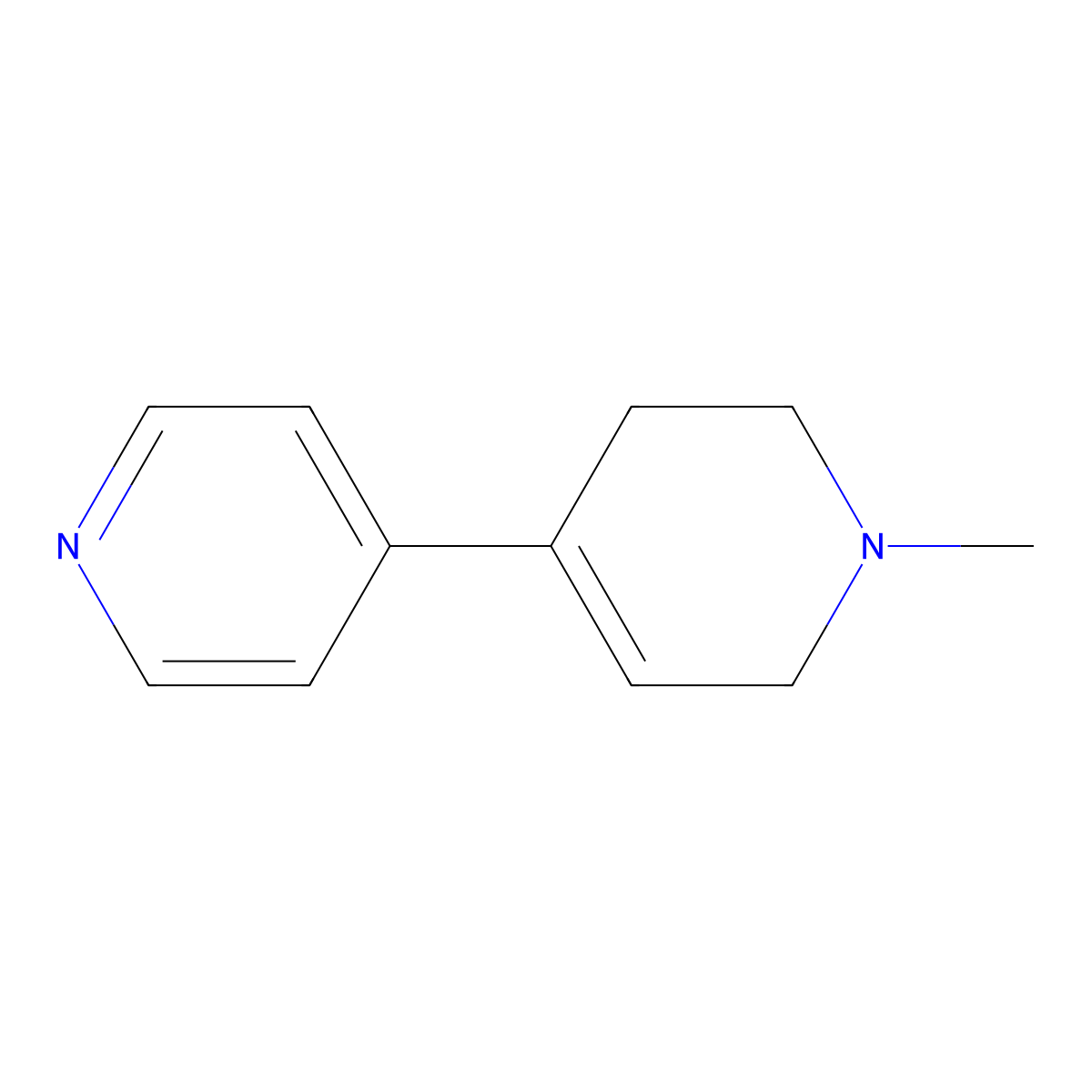 4,4'-Bipyridine, 1,2,3,6-tetrahydro-1-methyl- molecular structure, CAS 140111-43-9