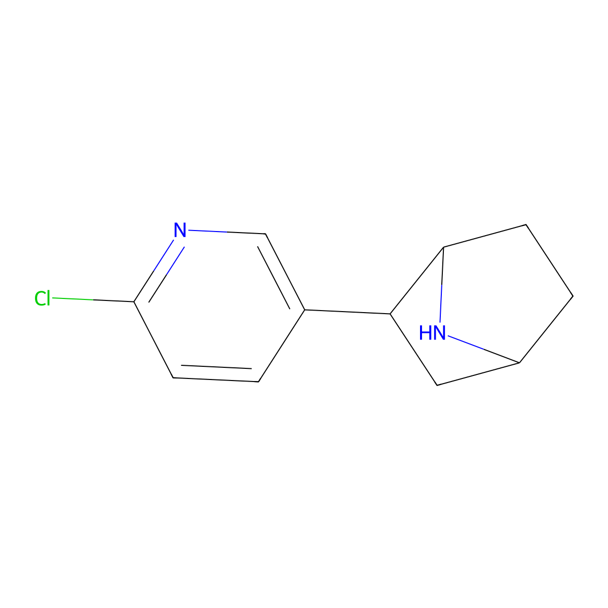 Epibatidine molecular structure, CAS 140111-52-0