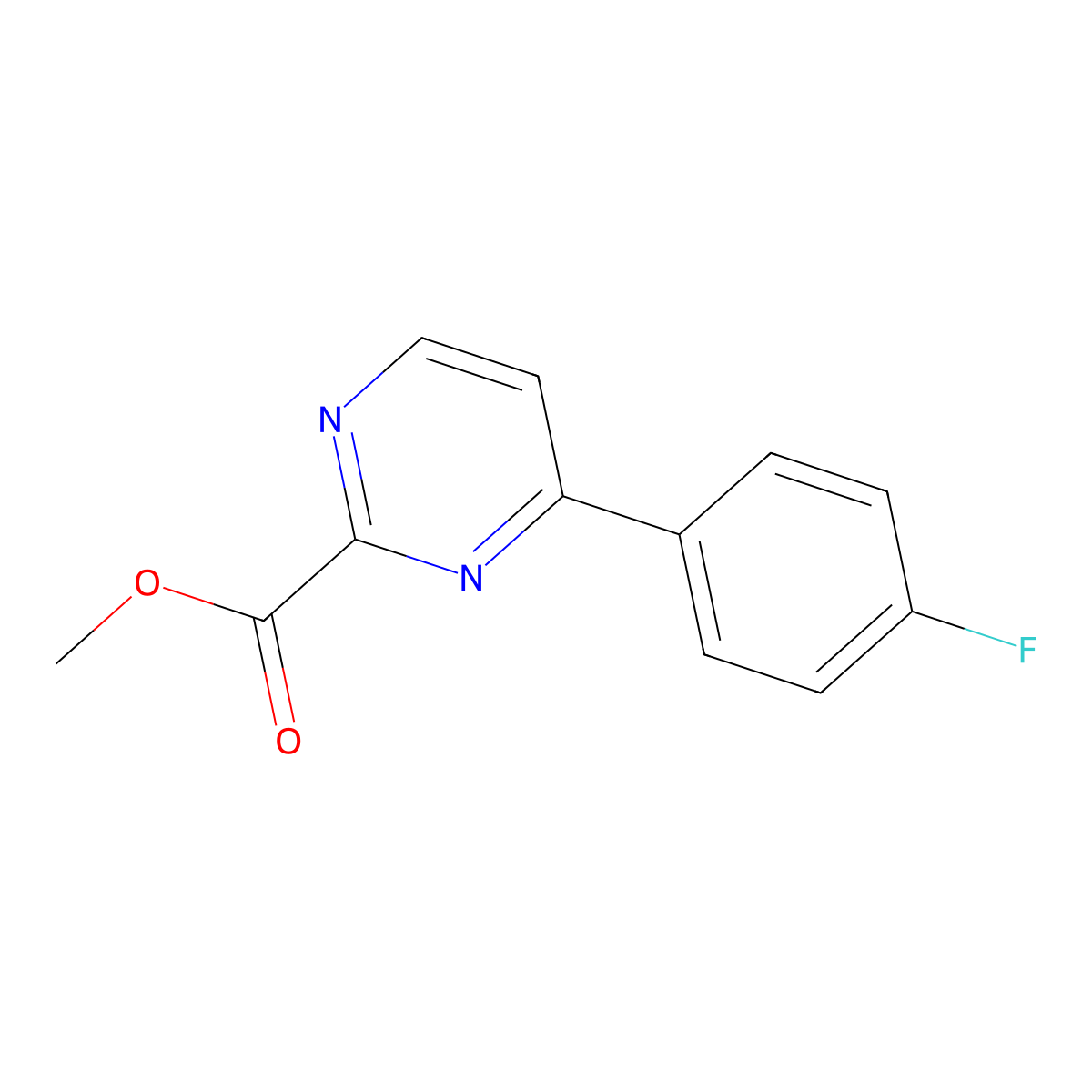 Methyl 4-(4-fluorophenyl)pyrimidine-2-carboxylate molecular structure, CAS 1401162-80-8