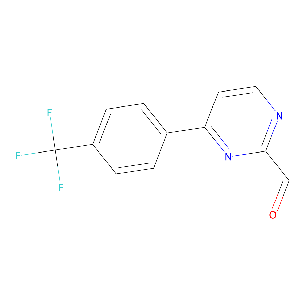 4-[4-(Trifluoromethyl)phenyl]pyrimidine-2-carbaldehyde molecular structure, CAS 1401162-84-2