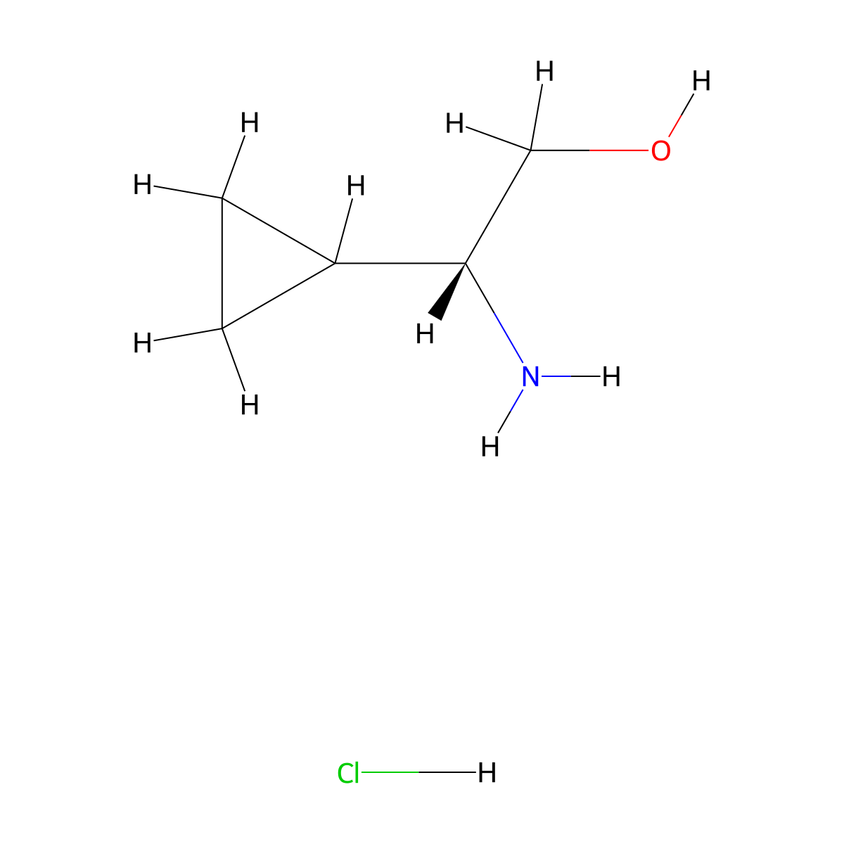 (R)-2-Amino-2-cyclopropylethanol hydrochloride molecular structure, CAS 1401163-31-2