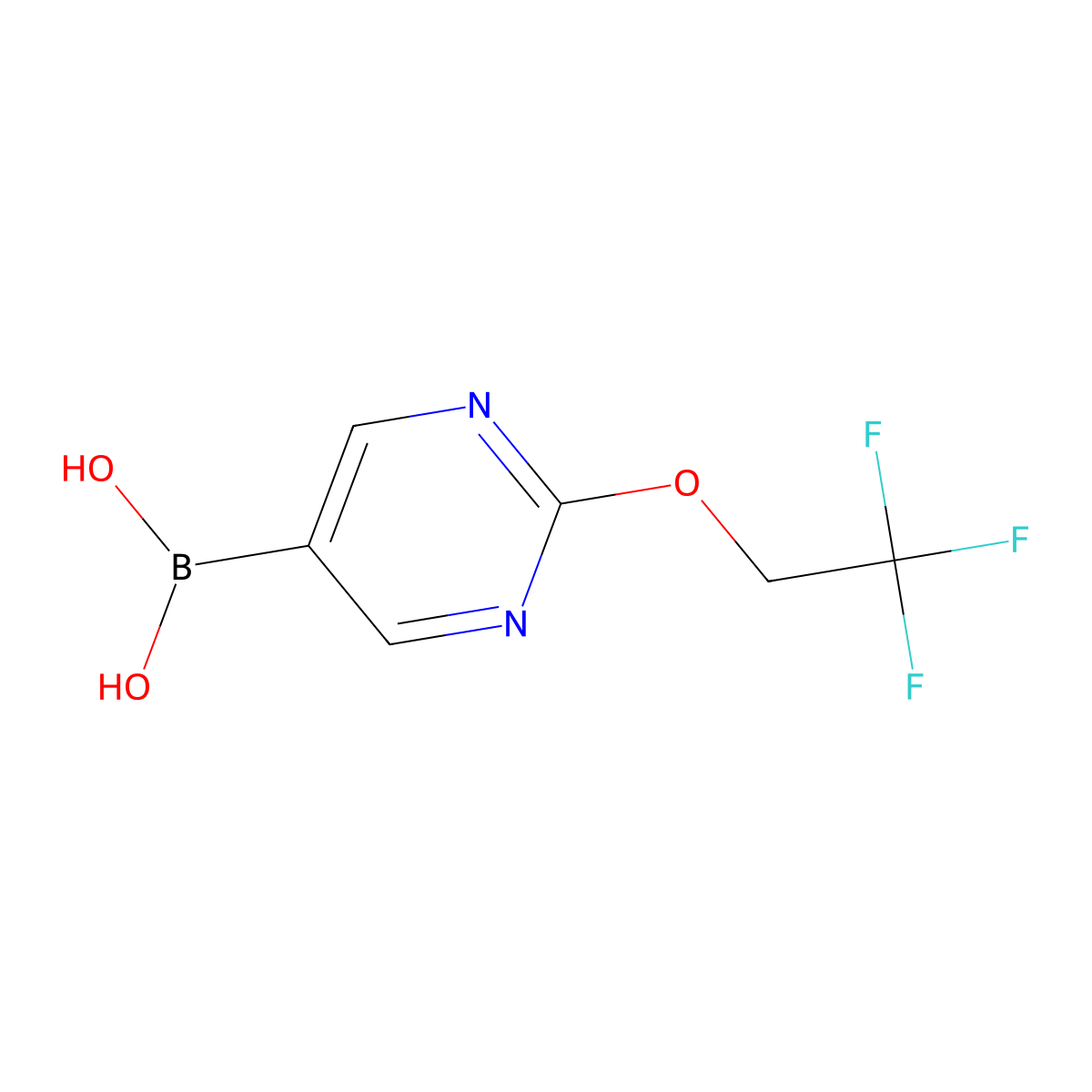 2-(2,2,2-Trifluoroethoxy)pyrimidine-5-boronic acid molecular structure, CAS 1401163-85-6