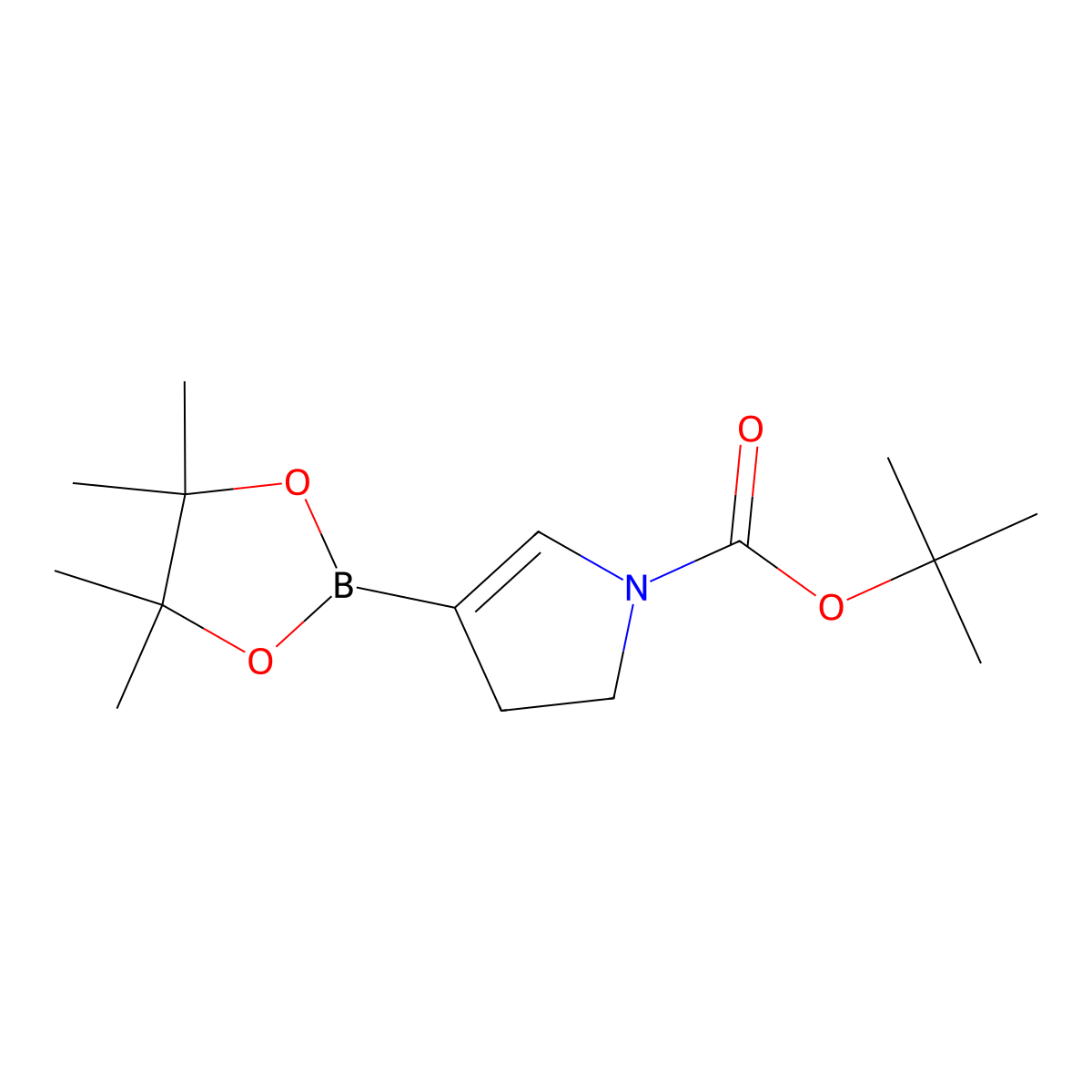 tert-Butyl 4-(4,4,5,5-tetramethyl-1,3,2-dioxaborolan-2-yl)-2,3-dihydro-1H-pyrrole-1-carboxylate molecular structure, CAS 1401165-14-7