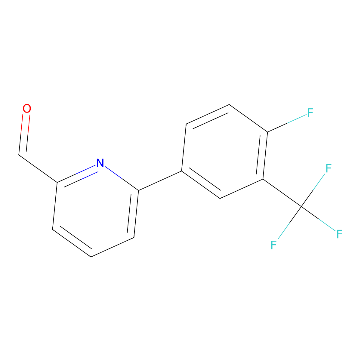 6-(4-Fluoro-3-(trifluoromethyl)phenyl)picolinaldehyde molecular structure, CAS 1401165-65-8