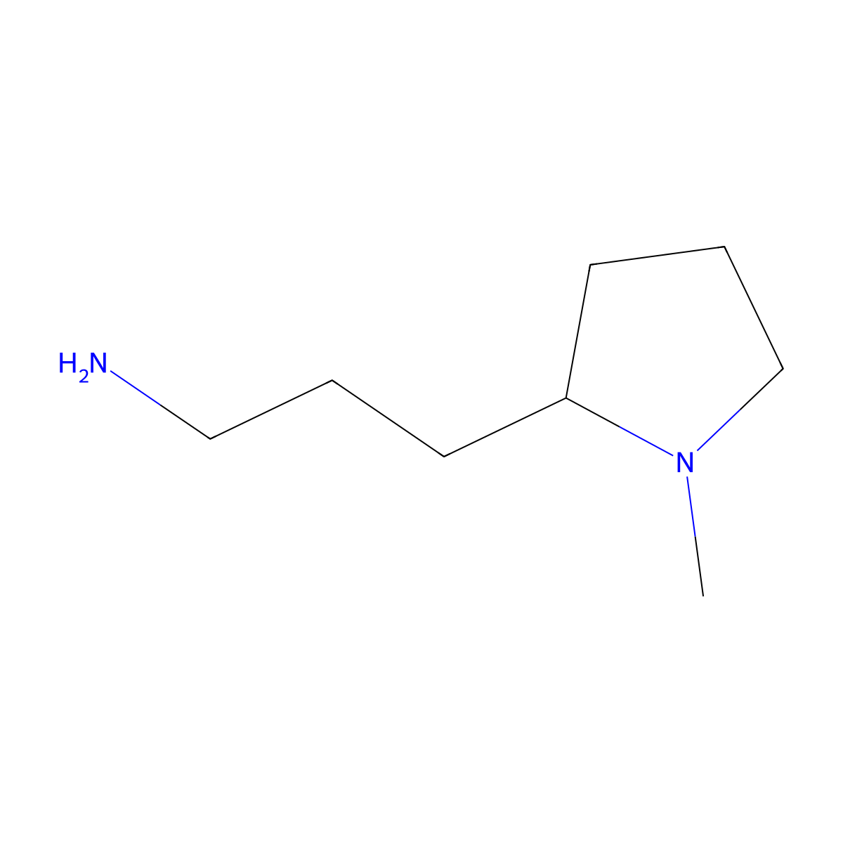 3-(1-Methylpyrrolidin-2-yl)propan-1-amine molecular structure, CAS 140119-66-0