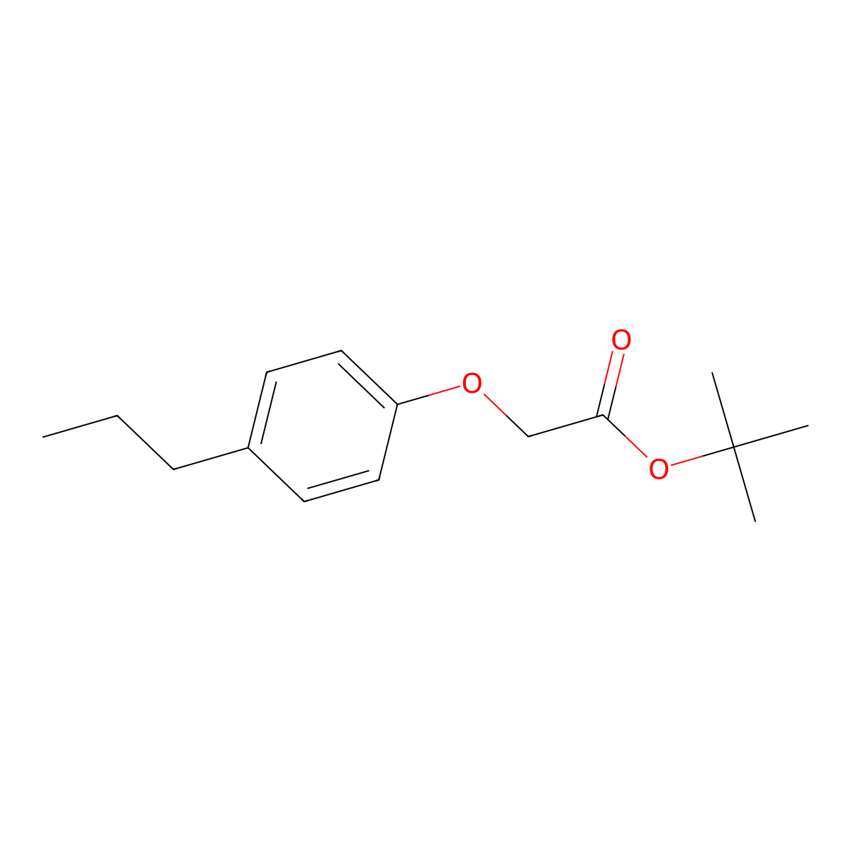 Tert-butyl 2-(4-propylphenoxy)acetate molecular structure, CAS 1401223-55-9