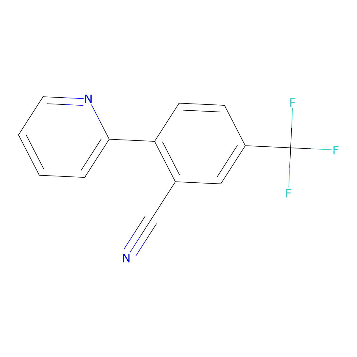 2-(2-Pyridinyl)-5-(trifluoromethyl)benzonitrile molecular structure, CAS 1401251-46-4