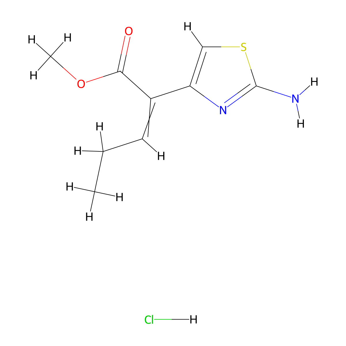 (Z)-Methyl 2-(2-aminothiazol-4-yl)pent-2-enoate hydrochloride molecular structure, CAS 140128-28-5