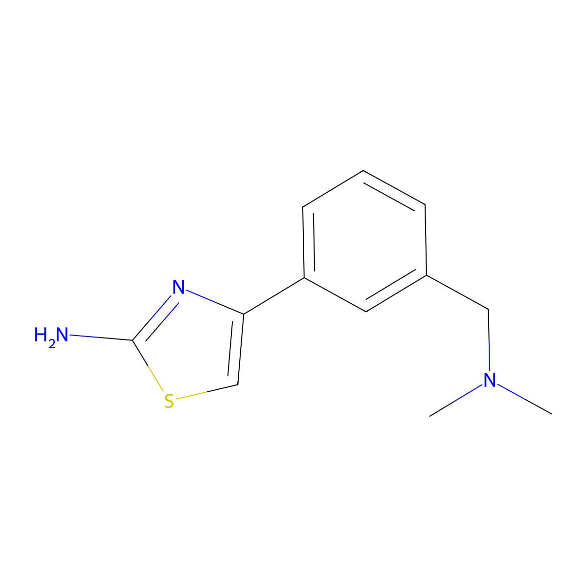 4-{3-[(Dimethylamino)methyl]phenyl}-1,3-thiazol-2-amine molecular structure, CAS 1401298-50-7