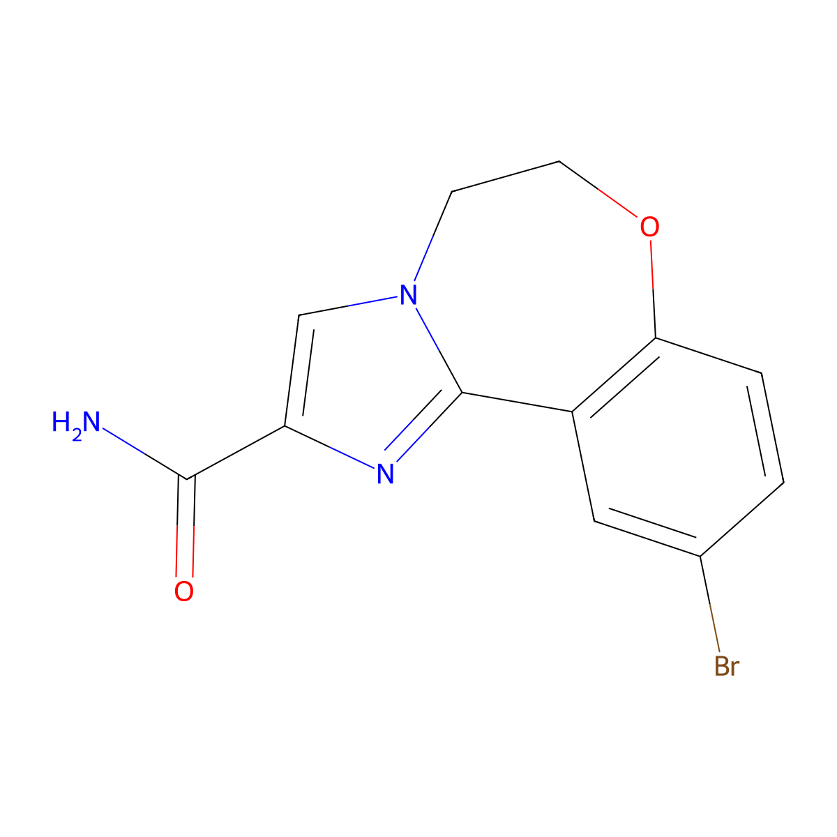 10-Bromo-5,6-dihydrobenzo[f]imidazo[1,2-d][1,4]oxazepine-2-carboxamide molecular structure, CAS 1401304-15-1